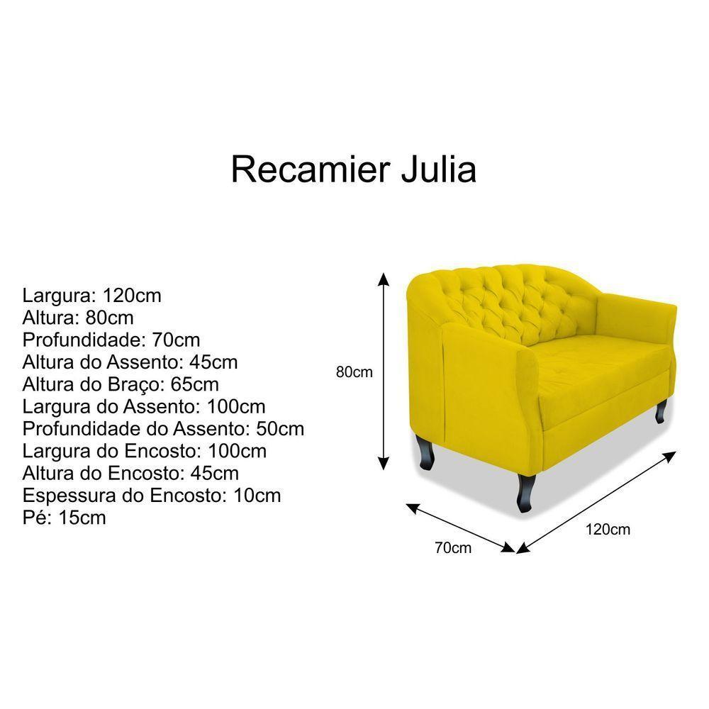 Namoradeira Julia A02 Suede - Doce Sonho Móveis Cor Amarelo - 3