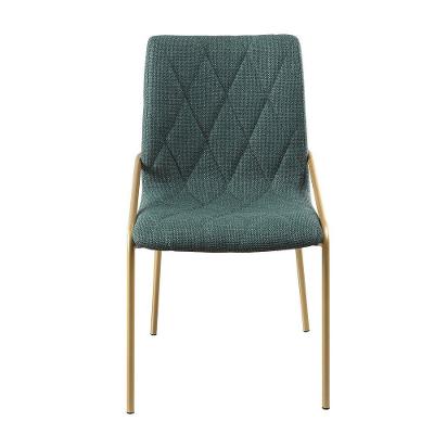Kit 4 Cadeiras Anitta Aço Carbono Dourado Linho Verde Exclusiva Home & Decor