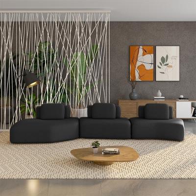 Sofá Modular Dakota Ilha 3 Módulos 484cm Preto Veludo Gran Belo
