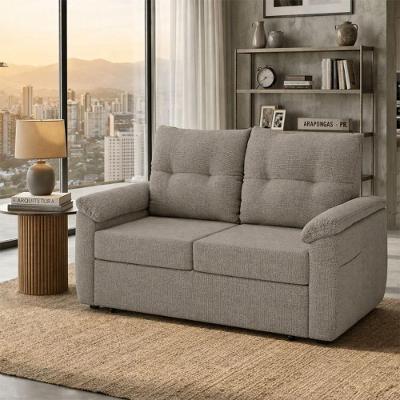 Sofá Cama Tifanny 2 Lugares 160CM Marrom Linho Grosso Chenile Tiffany Matrix