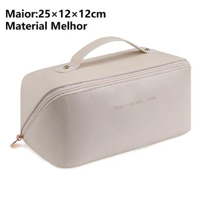 Necessaire Organizadora OEM ATP01 em PU 23x11x11cm e 25x12x12cm Branco Feminino