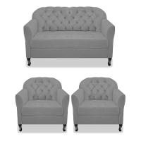 Kit Namoradeira E 02 Poltrona Julia A02 Corano Cinza - 1