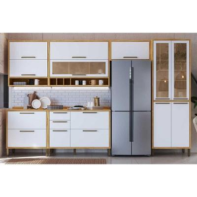 Cozinha Completa Syrah C6P117 10 Portas 4 Gavetas MDP 120CM Amêndoa Branco