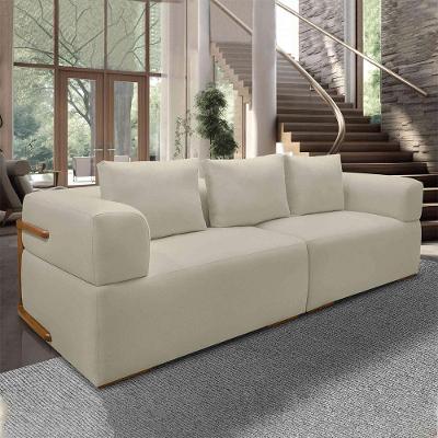 Sofá Nuuk 5 Lugares Bipartido 300cm Off White Linho Gran Belo