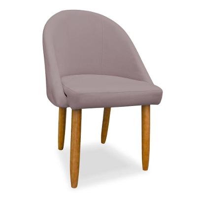 Cadeira Decorativa Estofada Para Sala Recepção Cozinha Lua Star Veludo Rosê