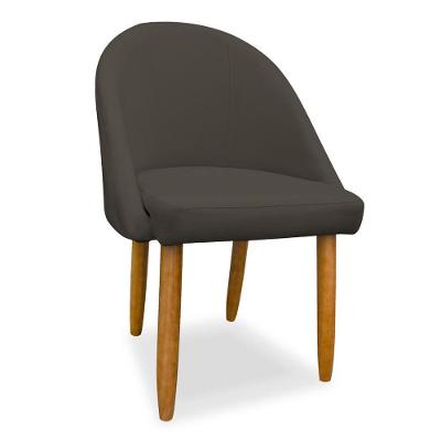 Cadeira Decorativa Estofada Para Sala Recepção Cozinha Lua Star Veludo Capuccino