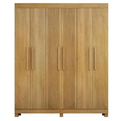 Guarda Roupa Casal Andorinha 6 Portas de Bater 2 Gavetas MDF Cinamomo Valdemóveis