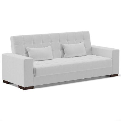 Sofá Cama Beesley Linho Cinza G19 3 Lugares 210cm Decorativo Gran Belo