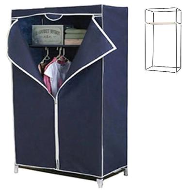 Guarda Roupa Portátil com Cabideiro Arara Dobrável Organizador Azul Yeet