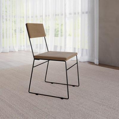 Cadeira De Jantar Málaga Estofada Assento Veludo Para Mesa Sala De Jantar Cozinha Conforto - Marrom
