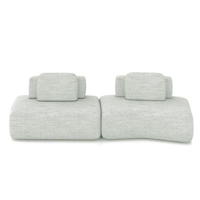 Sofá Modular Dakota Ilha 2 Módulos 316cm Linho Cinza G33 Gran Belo