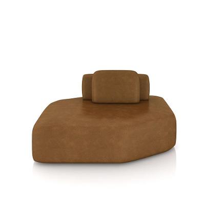 Sofá Ilha Dakota Chaise 168cm Modulado Pu Caramelo G33 Gran Belo