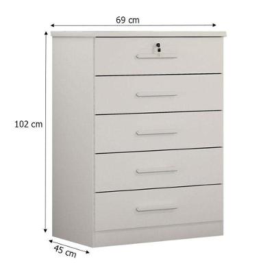 Guarda Roupa Casal Belmonte 2 Portas de Correr 4 Gavetas Neve com Cômoda