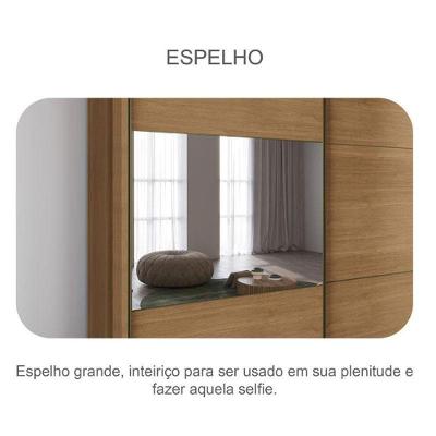 Guarda Roupa Casal Belmonte 2 Portas de Correr 4 Gavetas Cumaru 23 com Espelho
