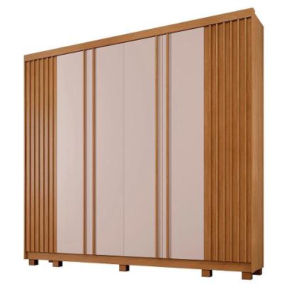 Guarda Roupa Casal Arezzo Ripado 6 Portas 6 Gavetas MDP Cinamomo-off Benetil Móveis
