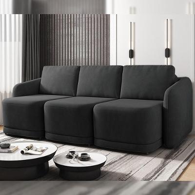 Sofá Cama Varsóvia 4 Lugares Retrátil e Reclinável 336cm Cinza Chumbo Gran Belo