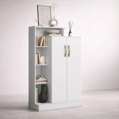 Armário Multiuso Moderno Florença 2 Portas 91cm Branco em Madeira Aramóveis