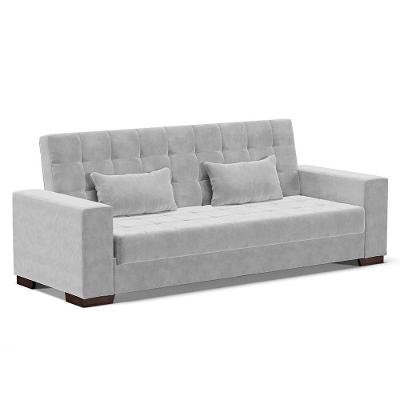 Sofá Cama Beesley 3 Lugares 210cm Cinza G19 Suede Decorativo Gran Belo