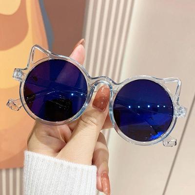 Óculos de Sol Infantil OEM Orelha de Gato em Plástico Azul para Bebês Meninas e Meninos
