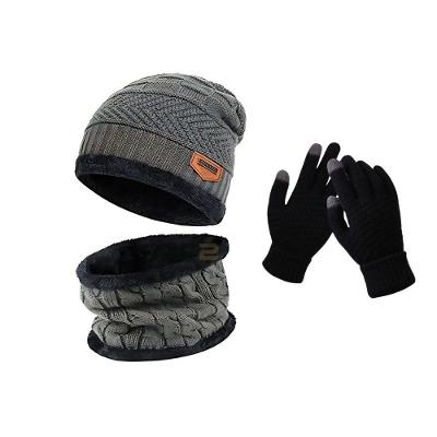 Kit Inverno OEM Geométrico em 100% Lã Antialérgica Adulto Cinza Unissex