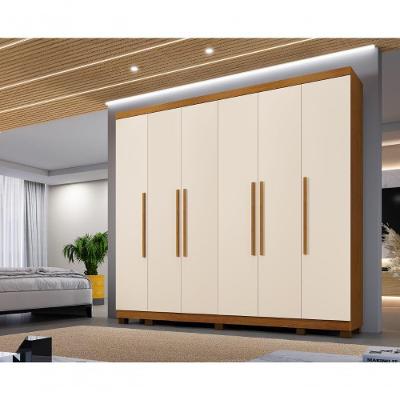 Guarda Roupa Casal Atlanta 6 Portas Giratórias 6 Gavetas MDP Cinamomo-off Benetil Móveis