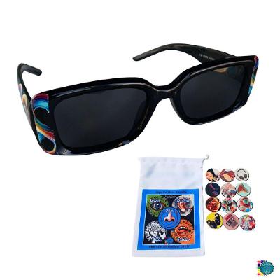 Óculos Escuros Infantis Coleção Tea e Amor Infinity Black em Nylon Flexível Preto para Crianças