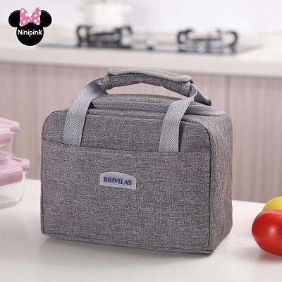 Bolsa Térmica Fitness para Marmita OEM em Tecido Oxford com Folha de Alumínio 25X14X19CM Cinza