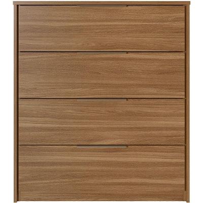 Cômoda para Quarto Alina 4 Gavetas MDP-MDP Puxadores Metálicos Amêndola