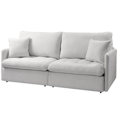 Sofá Aden K01 3 Lugares Retrátil e Reclinável 174cm Bege Lyam Decor