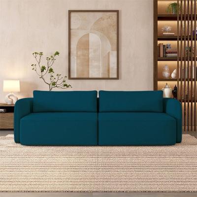Sofá Abel 3 Lugares 240cm Veludo Azul G33 para Sala Gran Belo