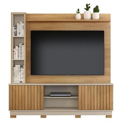 Home Theater Montenegro para TV 65" 190CM MDF-MDP Nicho Cinamomo e Off White Valdemóveis