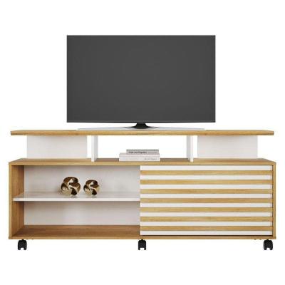 Rack Bancada Star para TV 55" 150CM MDF-MDP com Nicho Off White Valdemóveis