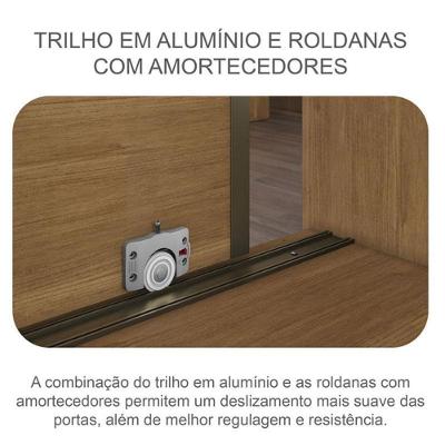 Guarda Roupa Casal Duna 3 Portas 6 Gavetas Cumaru 25 Fendi com Espelho