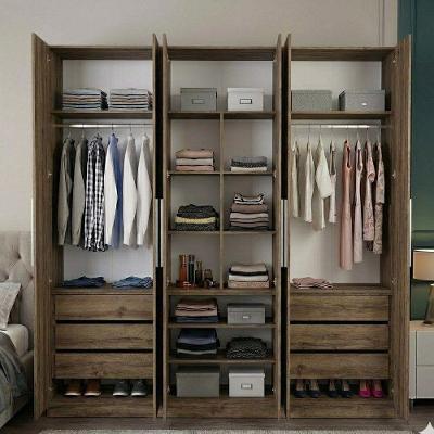 Guarda Roupa Casal 1013 Ilan 6 Portas 9 Gavetas Castanho Móveis Ilan