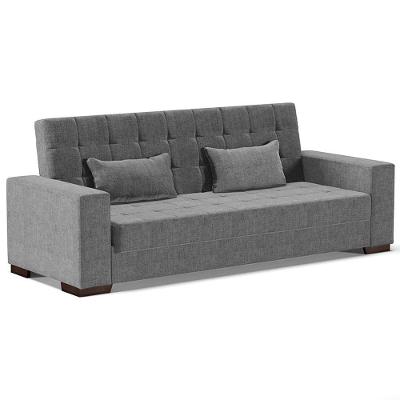 Sofá Cama Beesley Linho Grafite G19 210cm Decorativo Gran Belo