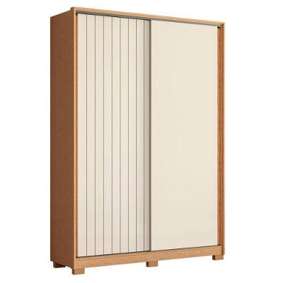 Guarda Roupa Solteiro Frizatto 02 Portas De Correr Freijo Off White Titanium - Móveis Albatroz