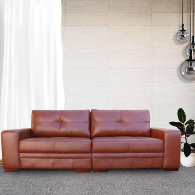Sofá Milano G58 4 Lugares 260cm Couro Caramelo para Sala de Estar Gran Belo