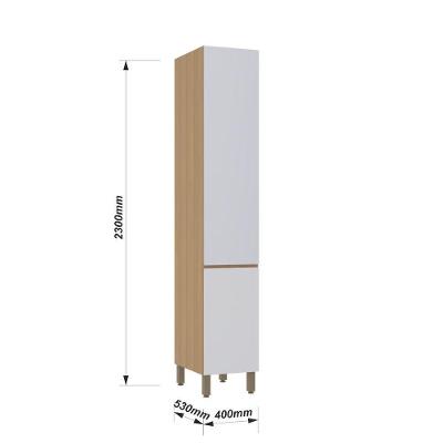 Paneleiro Simples Slim 2 Portas 4 Prateleiras MDP 40cm Cinza Luciane Móveis
