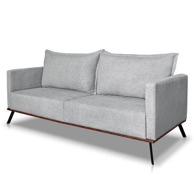 Sofá Living 2 Lugares 1,60m Atlantis Bouclê Pés De Ferro - Pallazio Cor Cinza