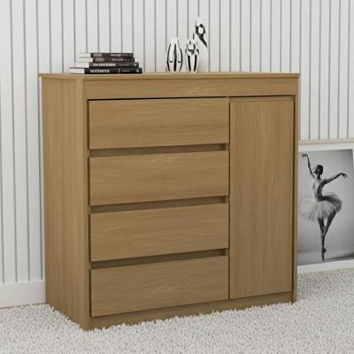 Cômoda Quarto 93cm 4 Gavetas 1 Porta Samira Freijó L01 - Mpozenato