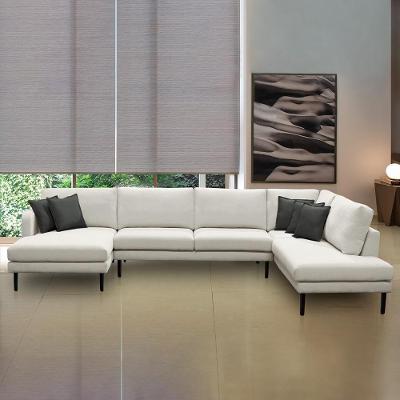 Sofá Modular Osaka 430cm em U com Almofadas Linho Off White G89 Gran Belo