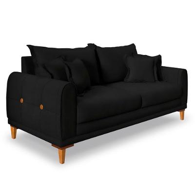 Sofá Living 2 Lugares 1,80m Livia Veludo Terracota Pés De Madeira - Pallazio