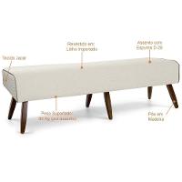 Recamier Com Pés De Madeira Viseo 160Cm Bege B-172 - 2