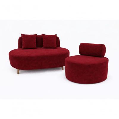 Kit Sofá Orgânico Feijão 115 Cm 02 Almofadas E Poltrona Orgânica Decorativa Flora Suede Bordo