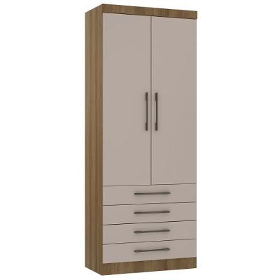 Guarda Roupa Modulado 90cm 2 Portas 4 Gavetas Delphi Avelã/cinnamon L01 - Mpozenato