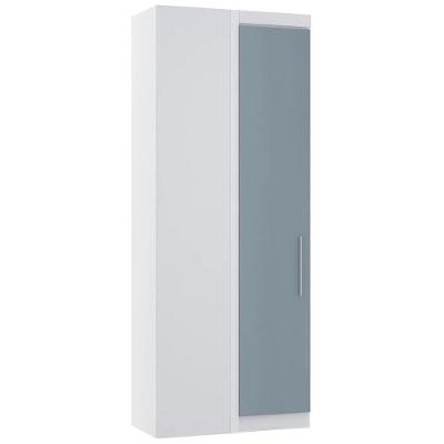 Guarda Roupa Canto Reto 90cm Com 1 Porta Taiga Branco/grey L01 - Mpozenato