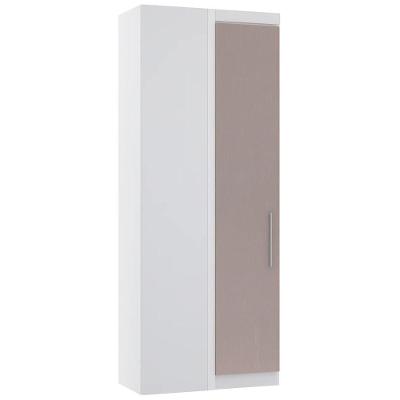 Guarda Roupa Canto Reto 90cm Com 1 Porta Taiga Branco/cinnamon L01 - Mpozenato