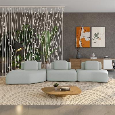 Sofá Modular Dakota 3 Módulos 484cm Cinza Claro G33 Veludo Gran Belo