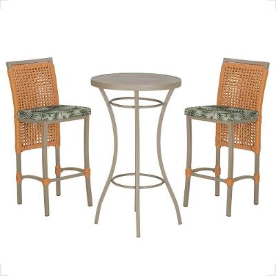 Mesa Bistrô 2 Banquetas Roma Corda Náutica Estofado 5 Trama Terra Cota