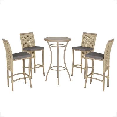 Mesa Bistro E 4 Banquetas Roma Fendi Corda Náutica 11 Rami